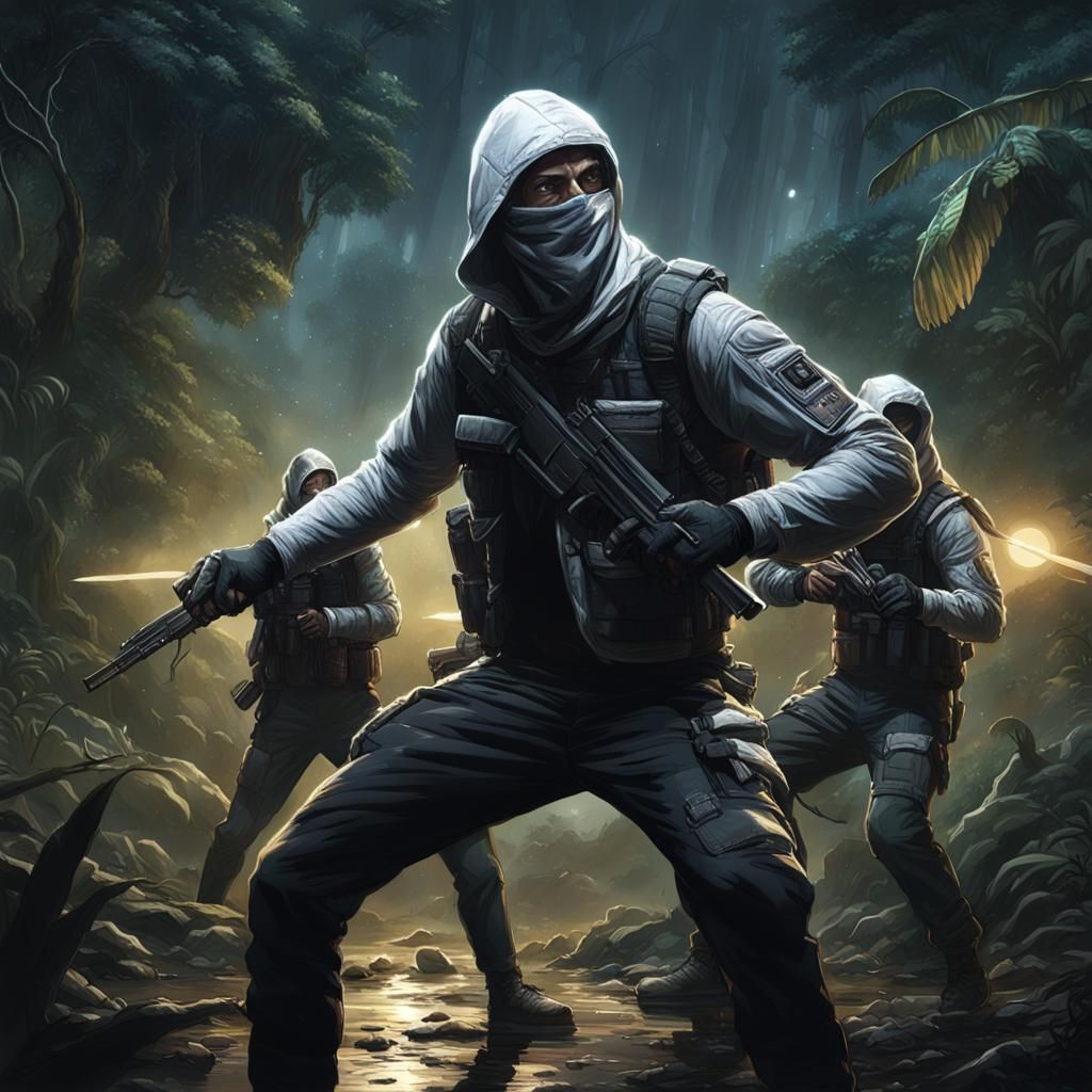 Hyperdetailed Fight in Amazon Rainforest, Dark Fantasy Conce...