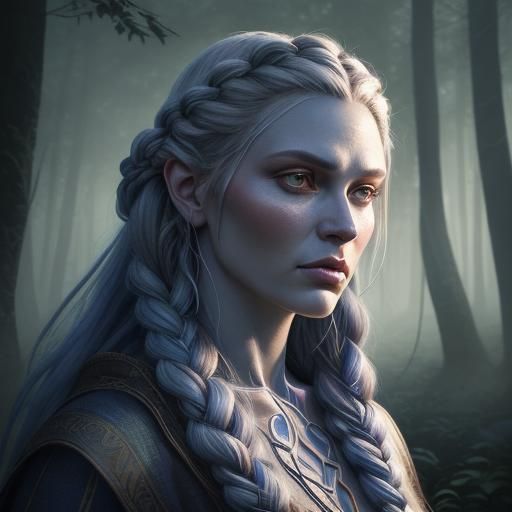 Mystical Forest: Blue-Skinned Goliath Portrait