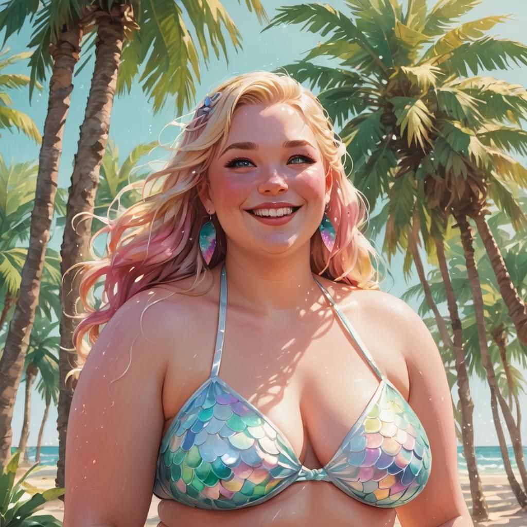 Anime Mermaid Queen in Pastel Light