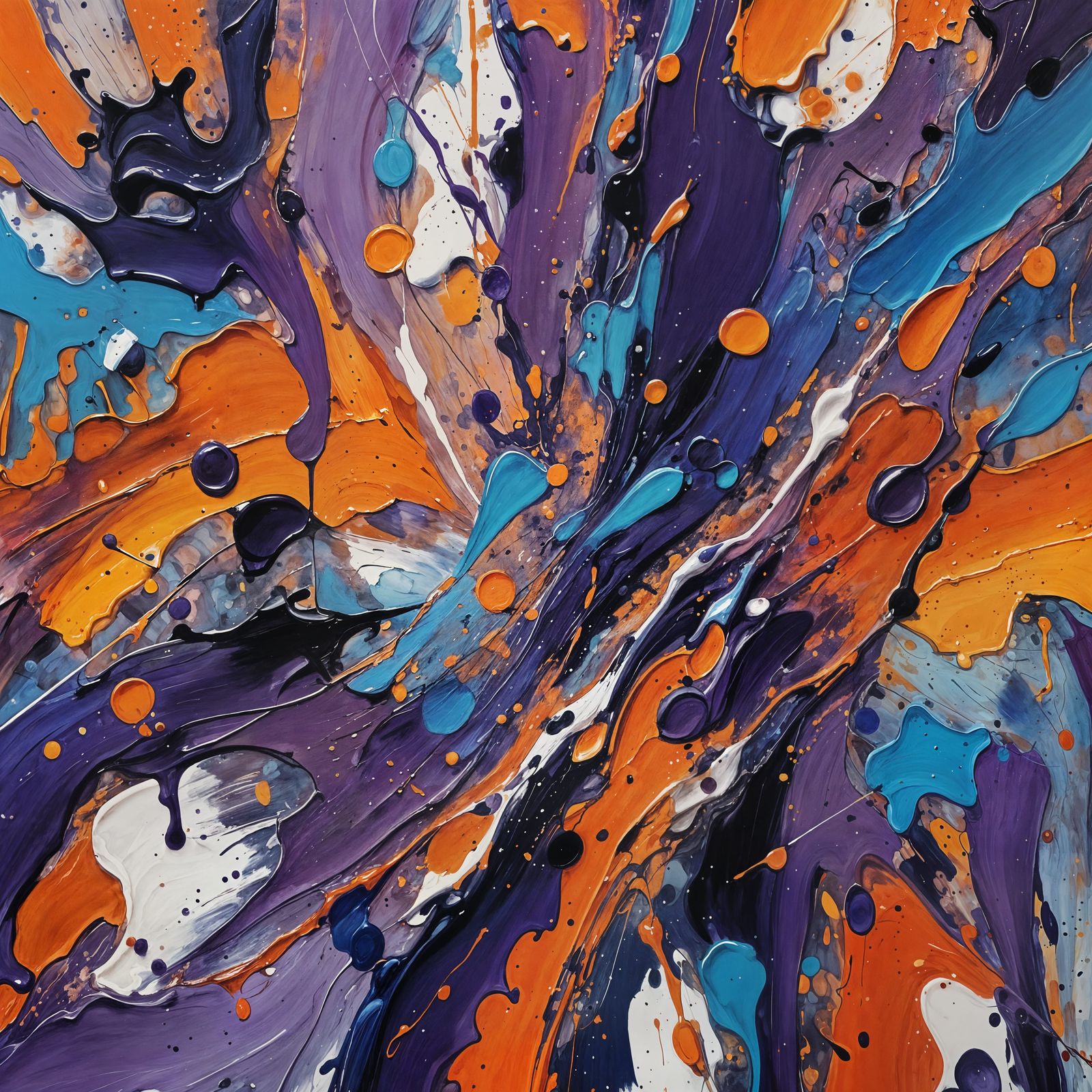 Abstract Painting with Thick Oil Paint Strokes