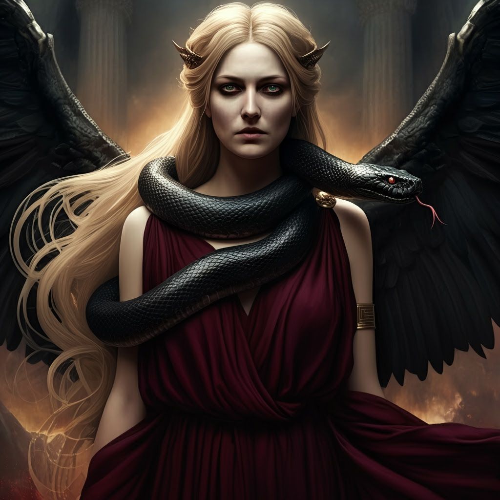 Alecto: Goddess of Vengeance in Hyperdetailed Digital Art