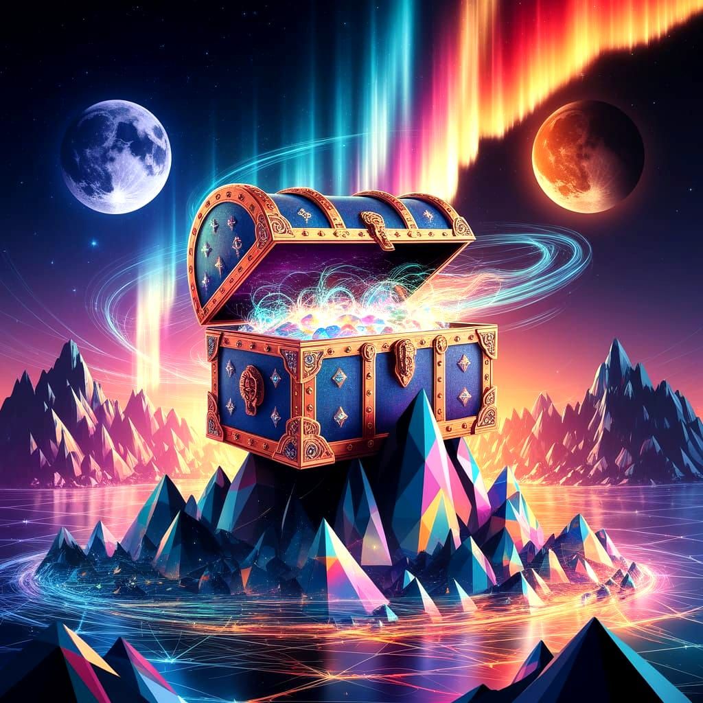 Enchanted Treasure Chest on Crystalline Peak