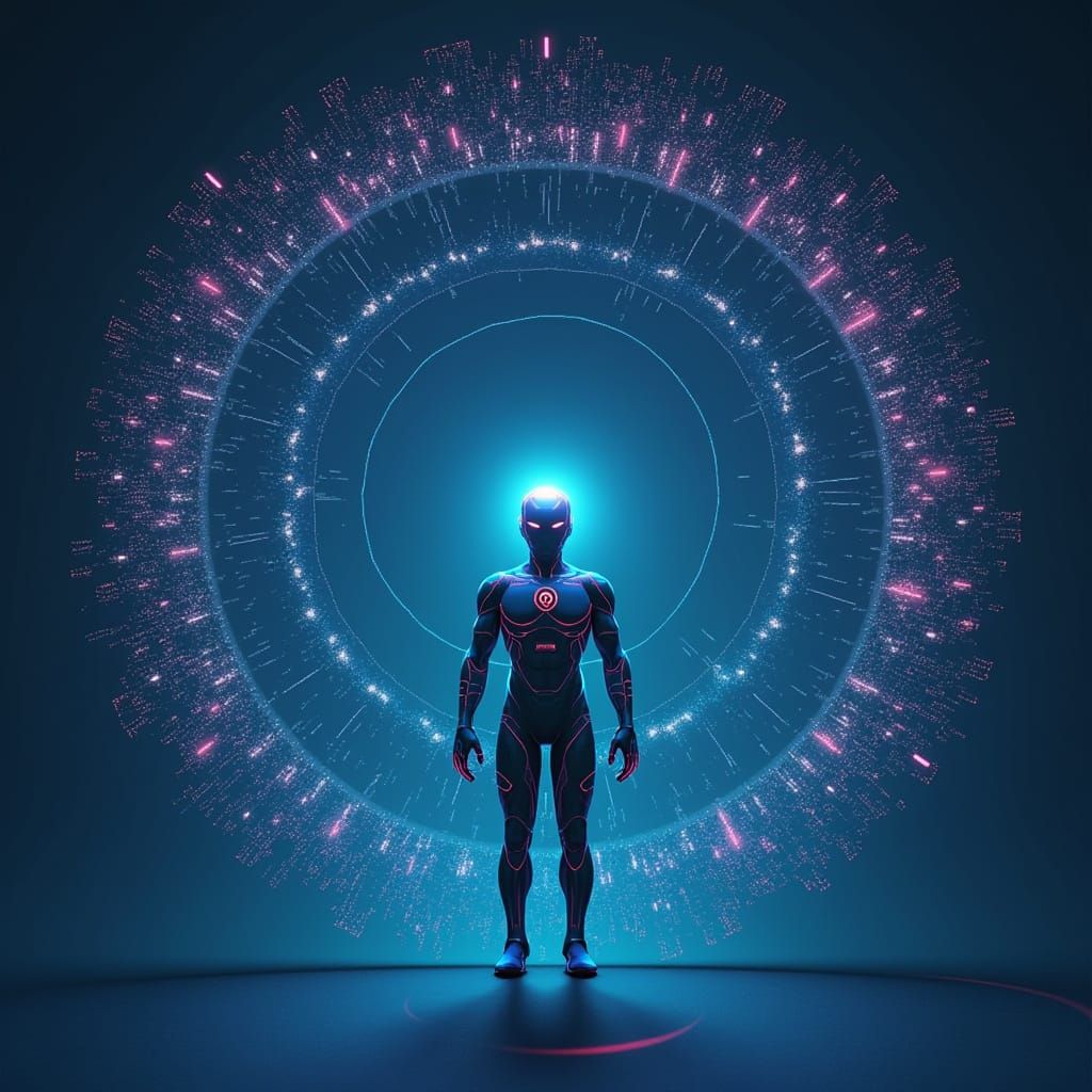 Quantum Forge Logo: Futuristic AI Agent NFT Emblem