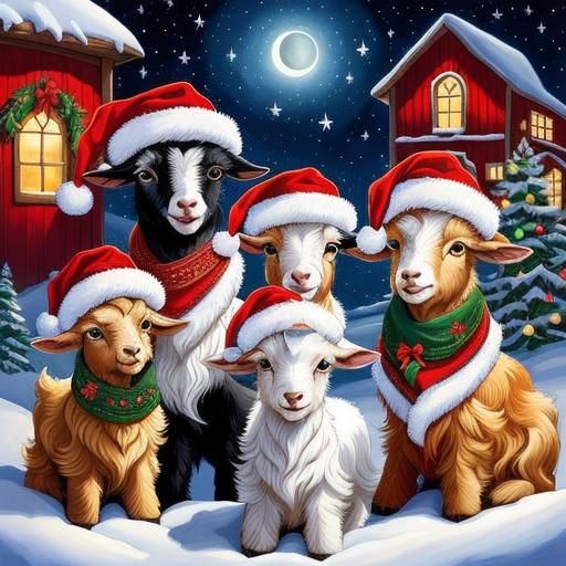 Adorable Christmas Goats Singing Carols