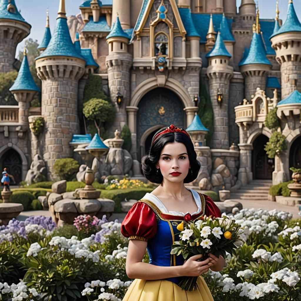 Royal Duet at Disneyland in Vibrant Color Portrait Style