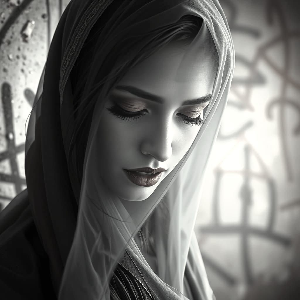 Enigmatic Arabian Woman in Dark Fantasy Portrait