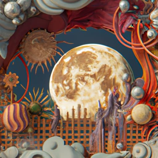 Whimsical 3D Sun, Moon, and Stars Aesthetic