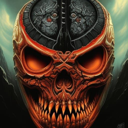 Gothic Horror Eyeball Concept Art in Dark Academia Style