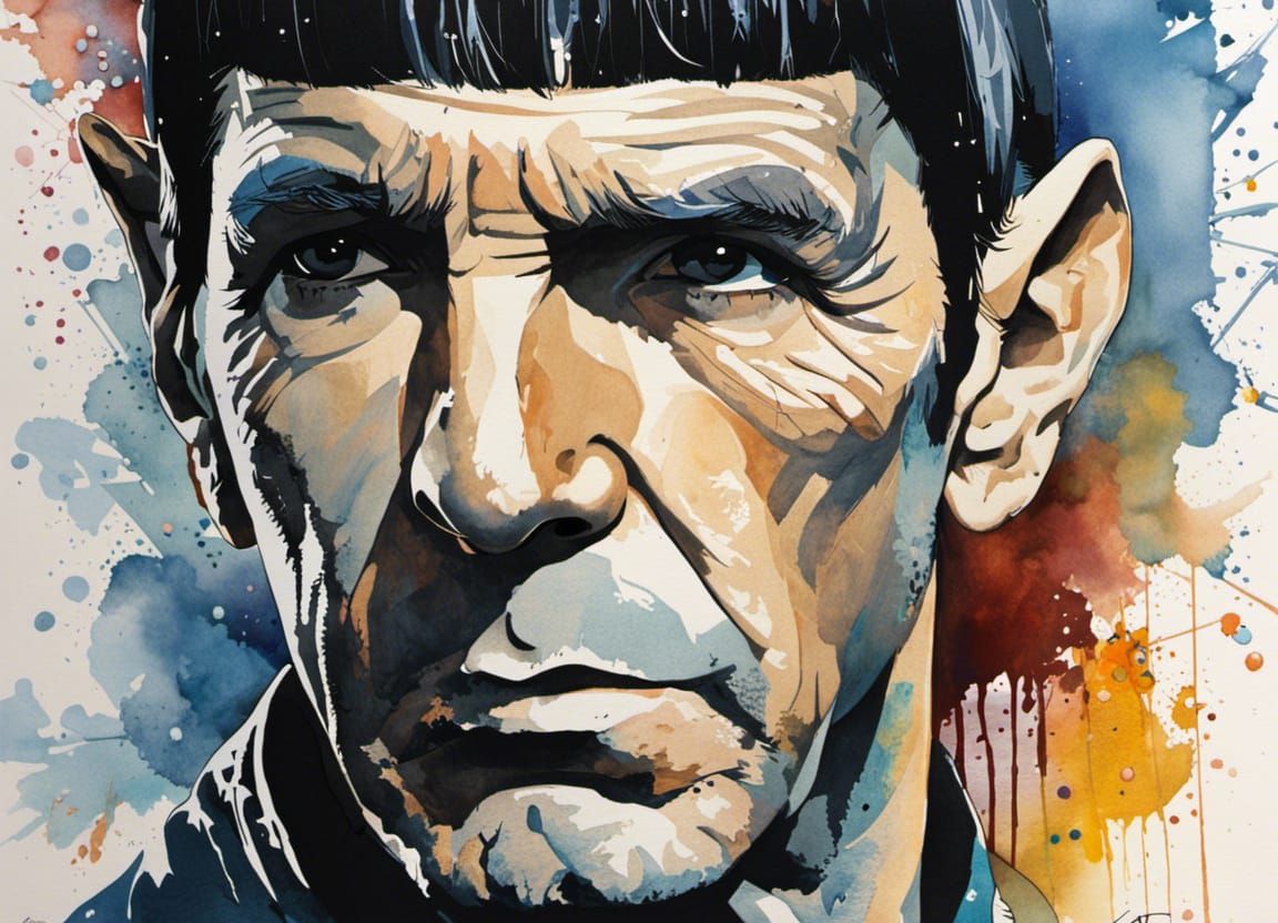 Spock Watercolor Illustration from Star Trek Series