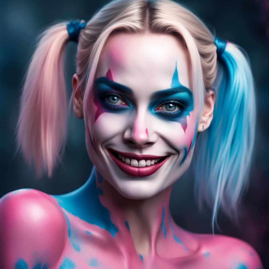Margot Robbie as Harley Quinn Portrait in Digital Art