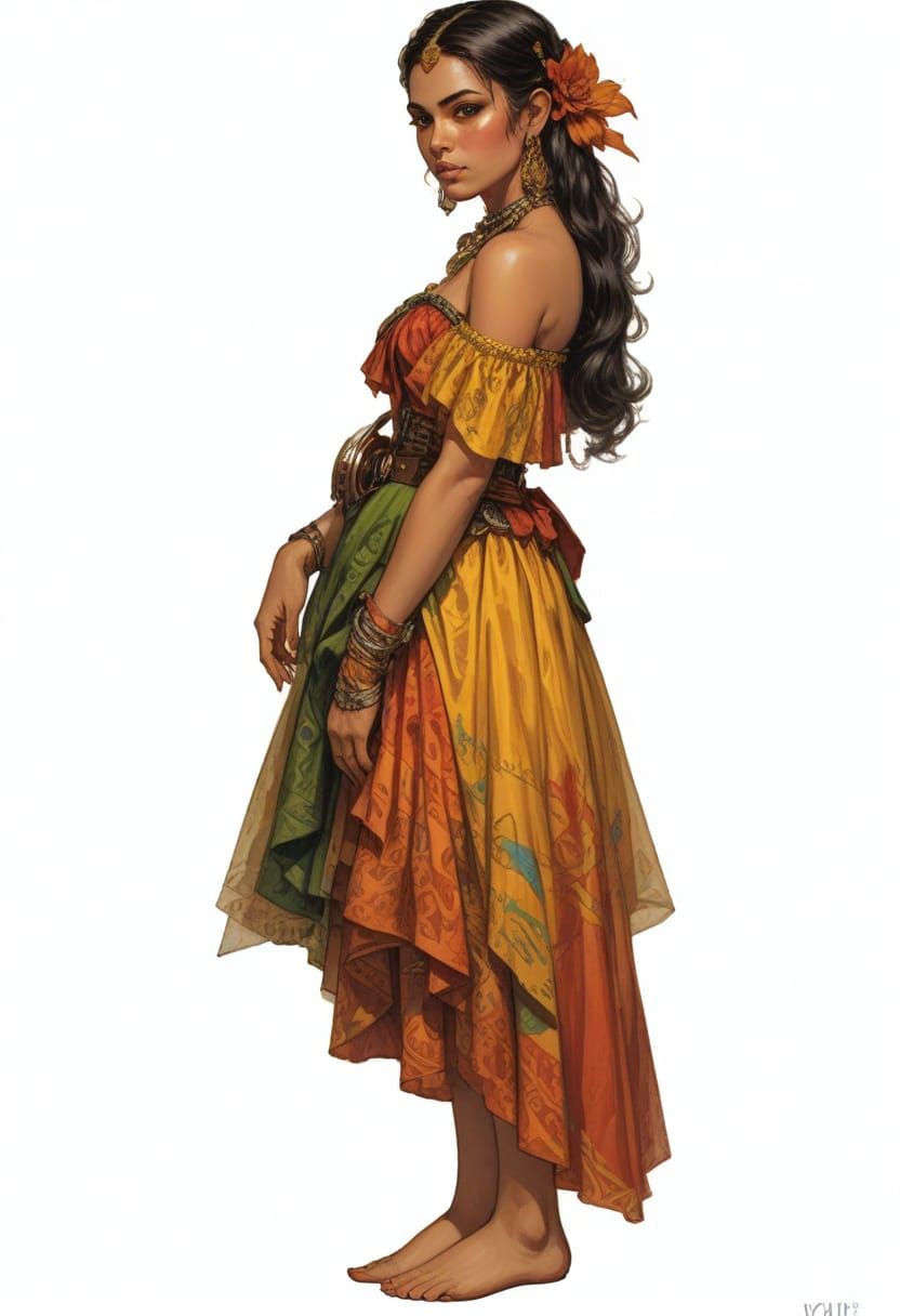 Gorgeous 1860s Mixed Lady in Sci-Fi RPG Costume