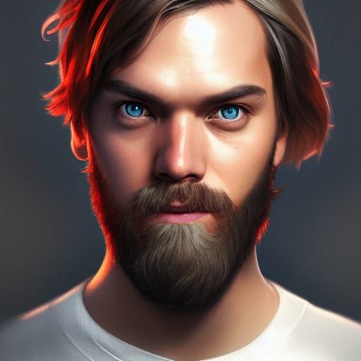 PewDiePie Portrait by Rutkowski, Artgerm, and Mucha