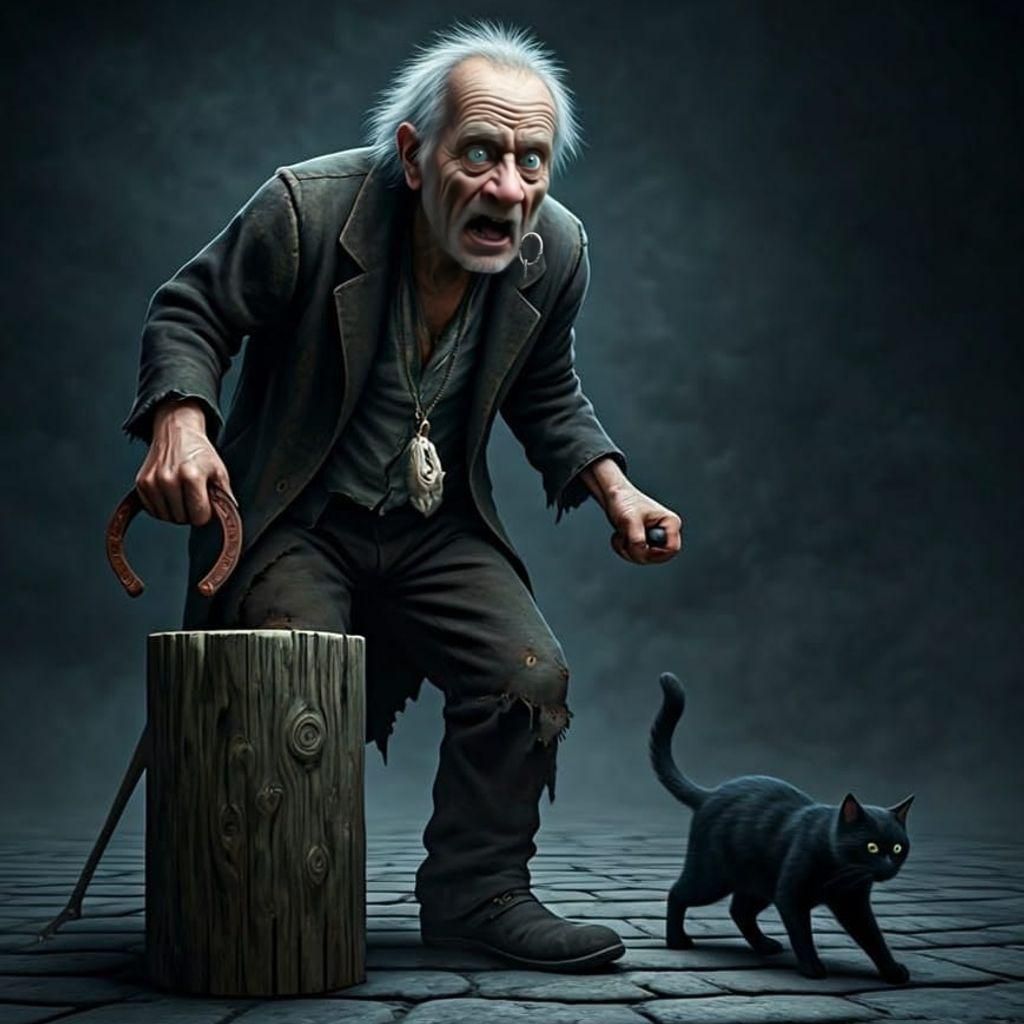 Superstitious Man's Encounter with Black Cat