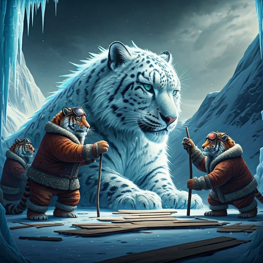 Majestic Tigers Build Snow Leopard in Arctic Winter Wonderla...