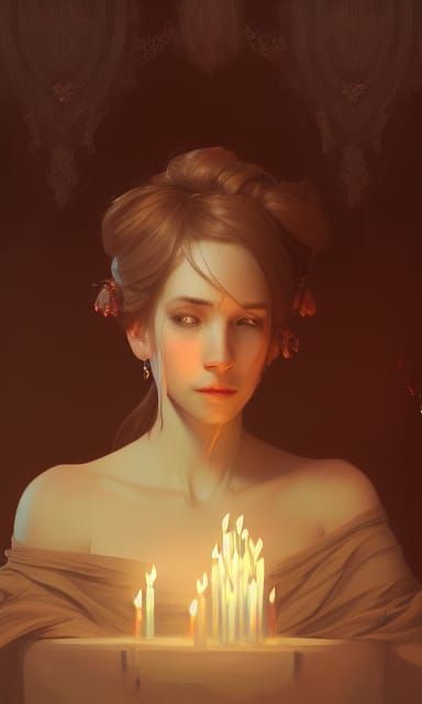 Candlestick Maker Portrait in Art Nouveau Style