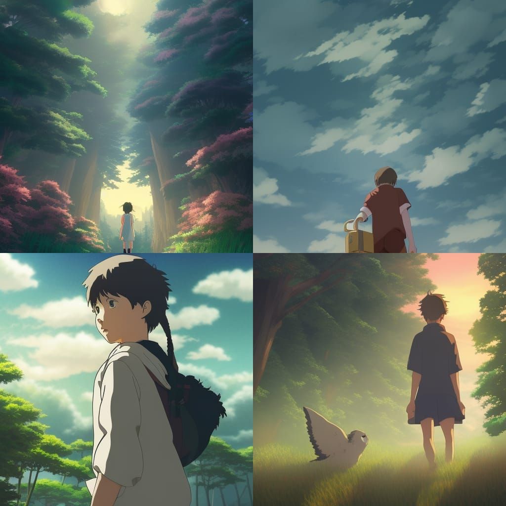 Anime Key Visual Inspired by Studio Ghibli