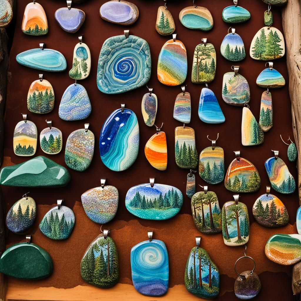 Ceramic Pendants at a Craft Fair