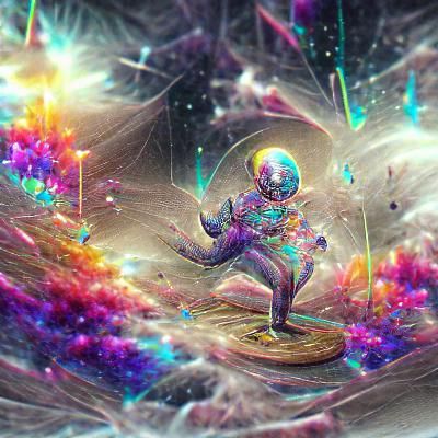 Humorous Astral Cosmic Illustration by Pablo Amaringo