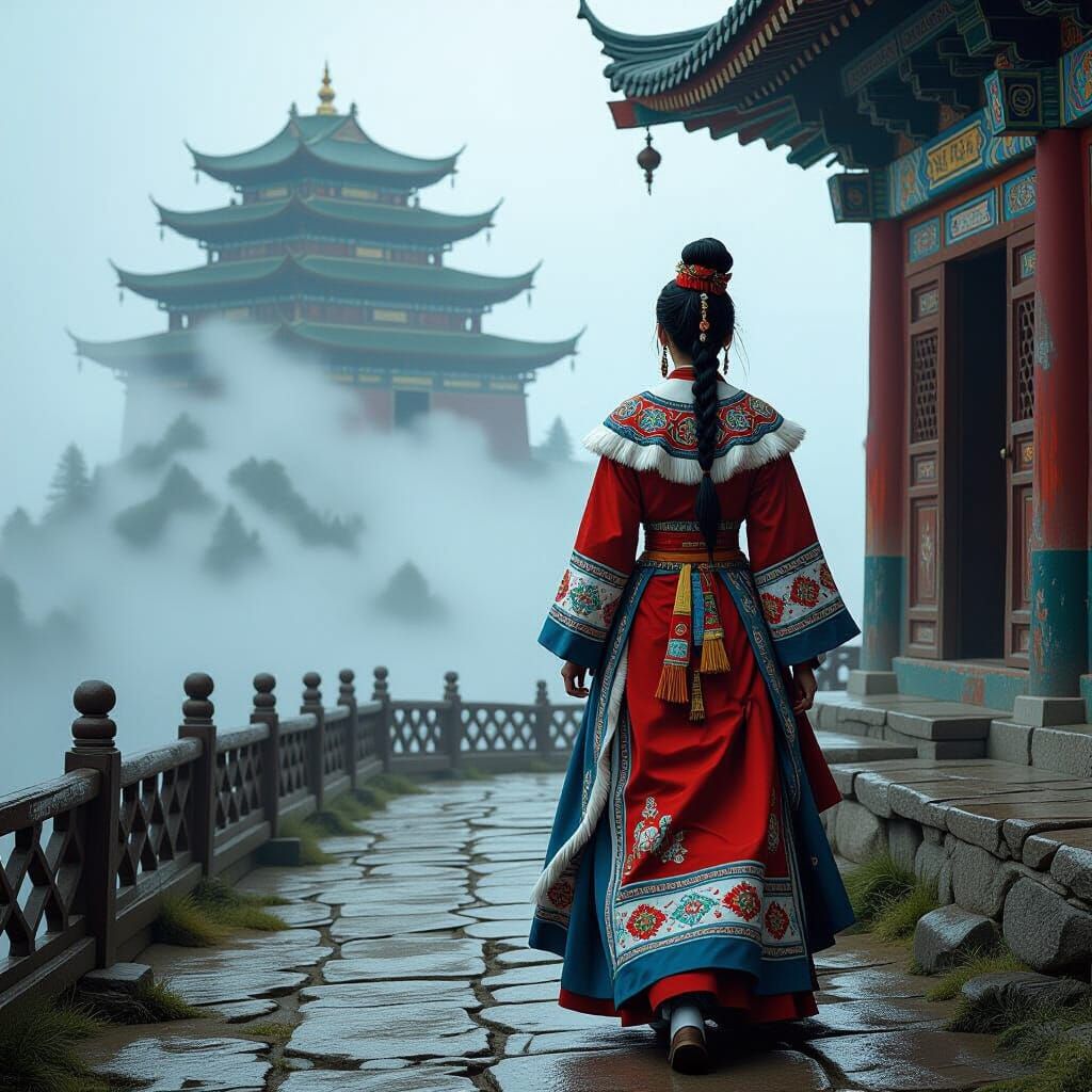 Mongolian Princess Approaches GERS Palace in Hyperrealistic ...