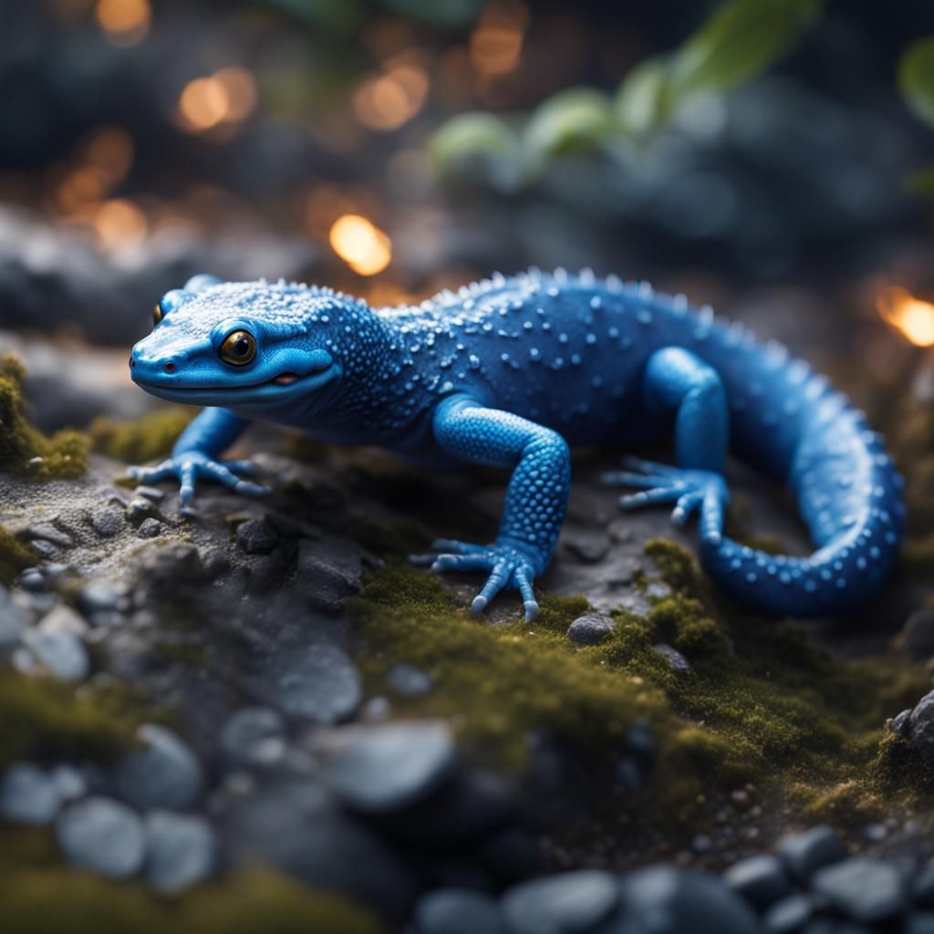 Blue Salamander in Unreal Engine with Analogous Colors