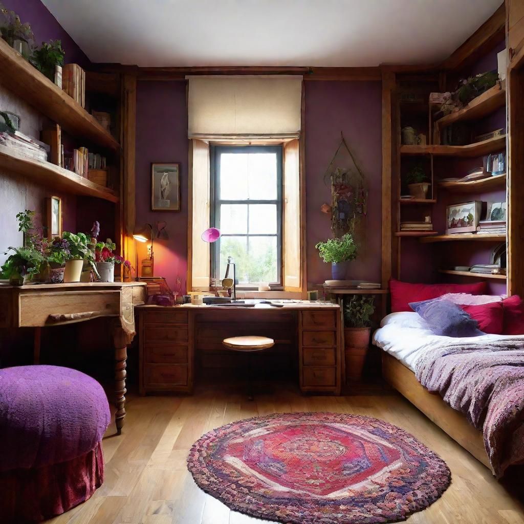 Cozy Youth Bedroom with Vintage and Modern Decor