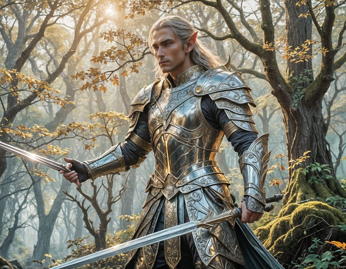 Epic Male Elven Portrait in High Fantasy Setting