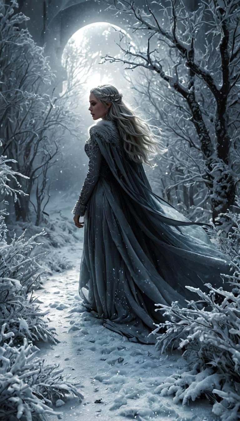 Icy Elf Portrait in Hyperdetailed Fantasy Style