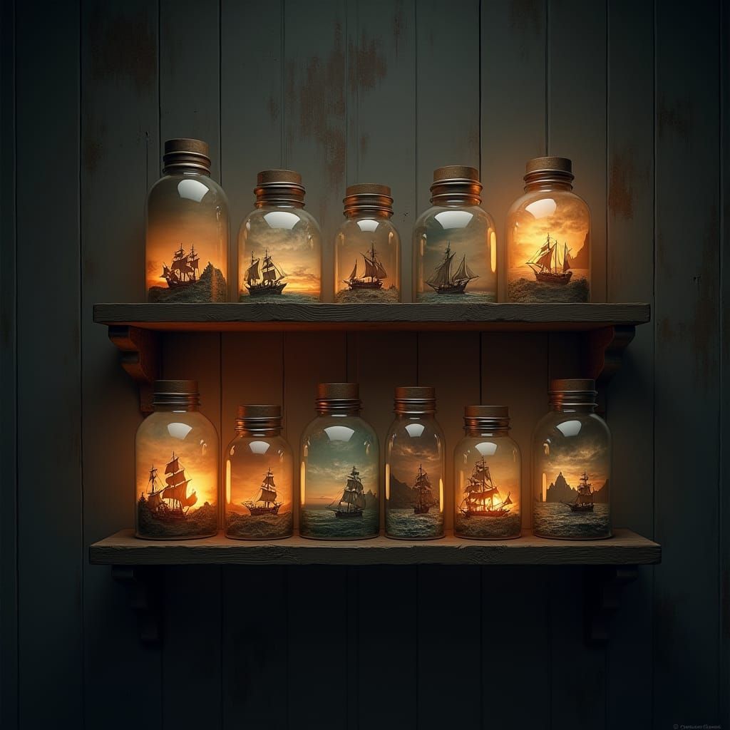 Miniature Ships in Bottles: Fantasy Concept Art
