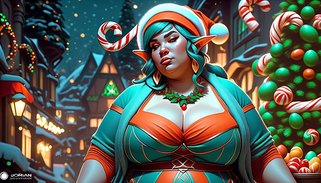 Elf Girl After Holiday Feast, Cinematic Art