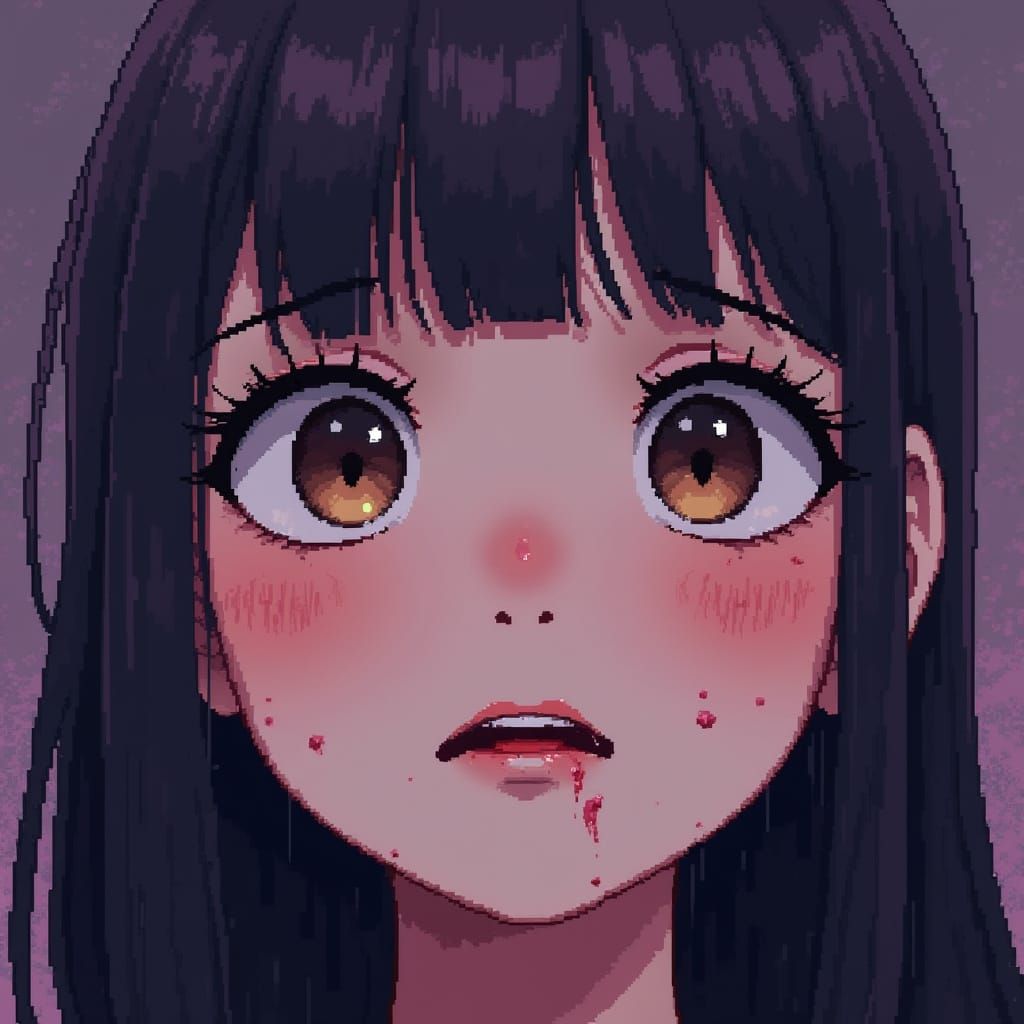 Dark Fantasy Portrait in Retro Pixel Art Style