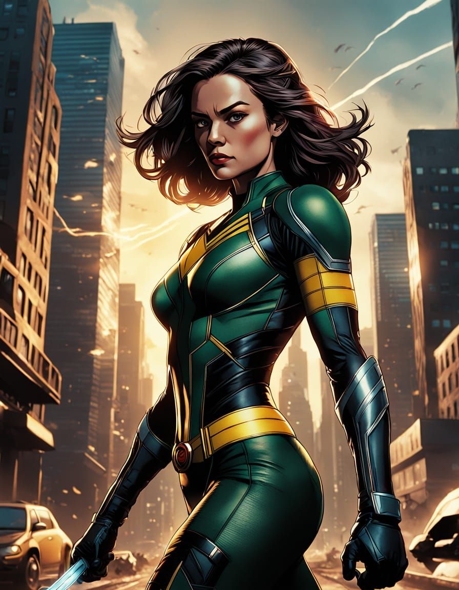 Emma Myers as Rogue in Cinematic Comic Book Art