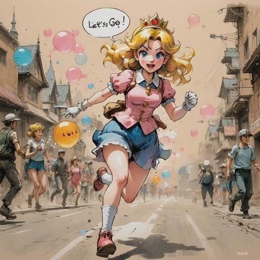 Super Mario Pencil Sketch Manga Portrait