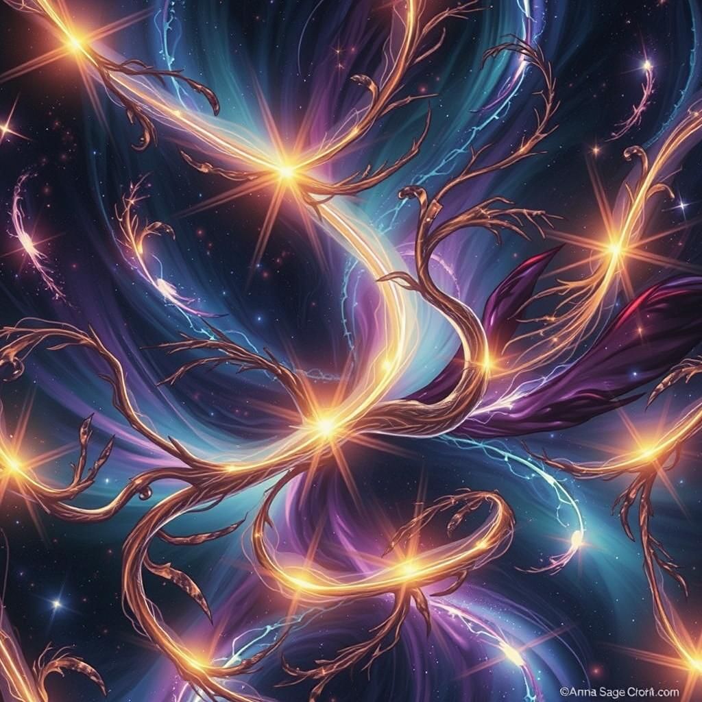 Iridescent Cosmic Tree in Celestial Sea