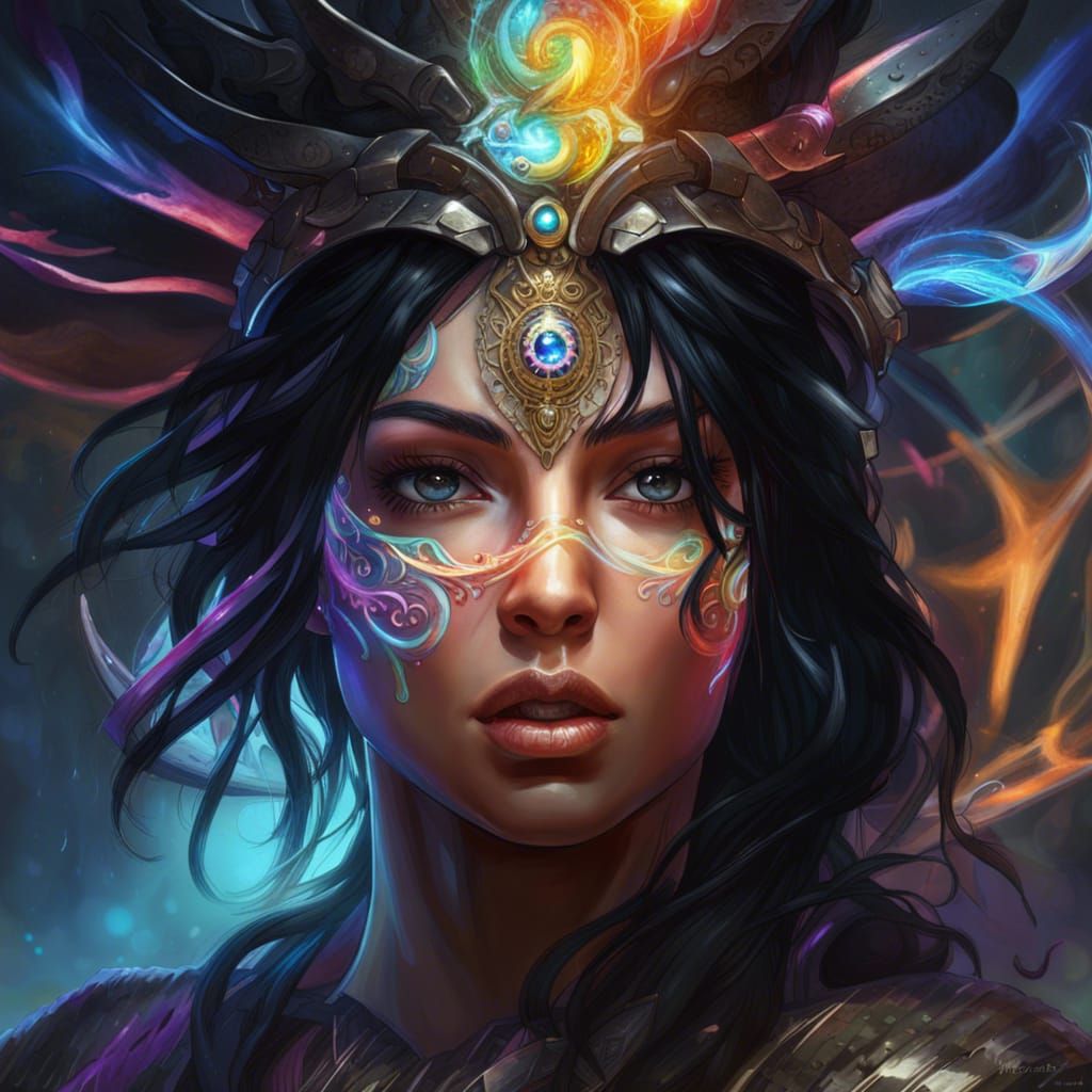 Fantasy Warrior Under a Magical Spell in Splash Art