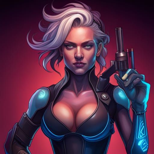 Hyperdetailed Cyborg Bartender Portrait in Art Nouveau Style