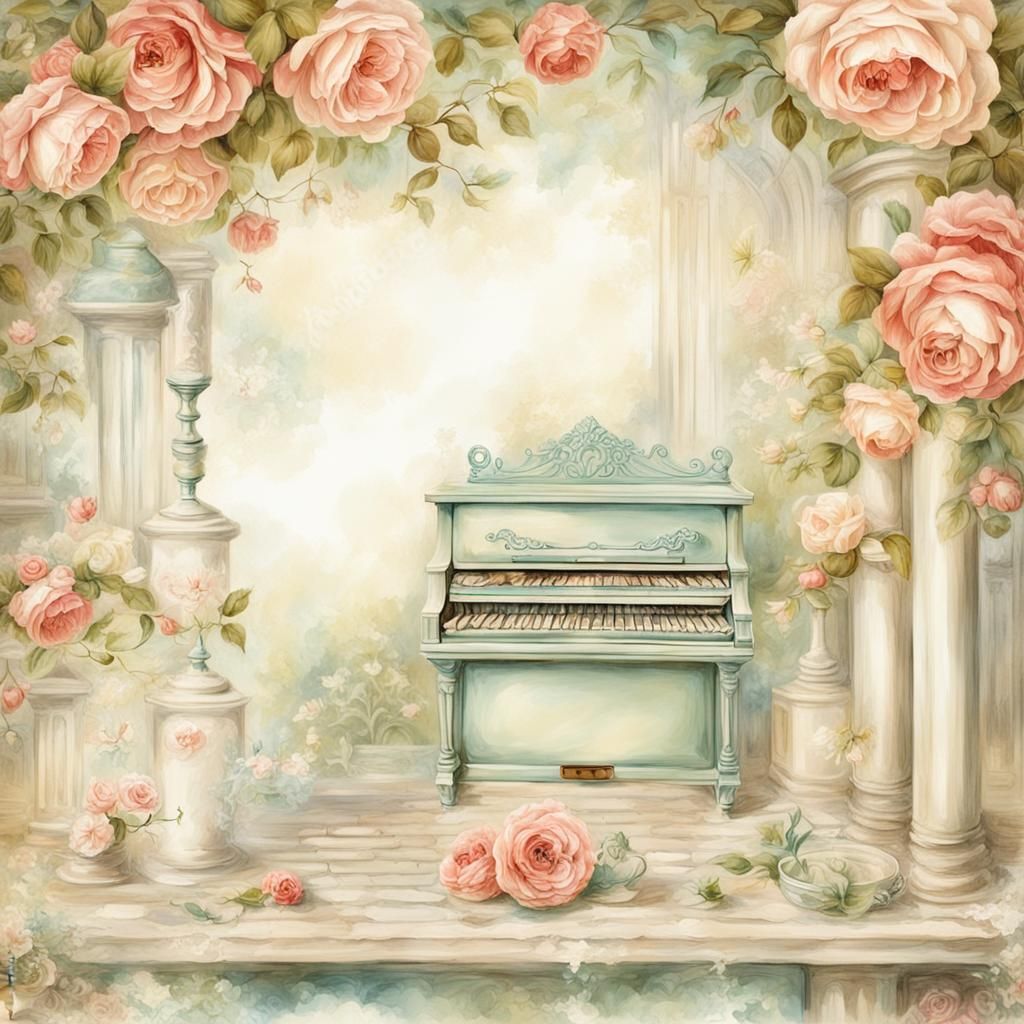 Romantic Vintage Scene in Graphic 45 Style