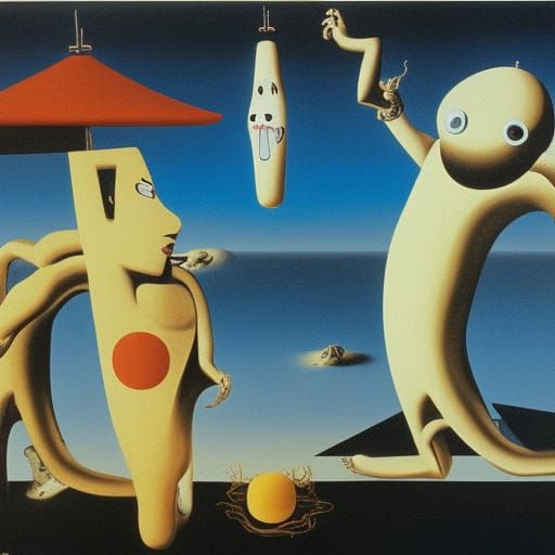 Surreal Cyclops Ghost Mummies in Melting Oil