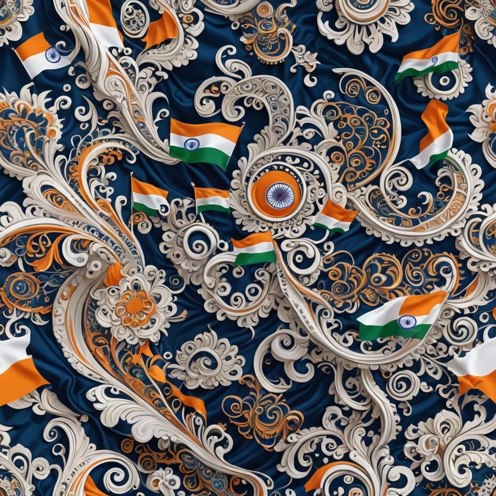 Indian Flag Waving: Fantasy Concept Art