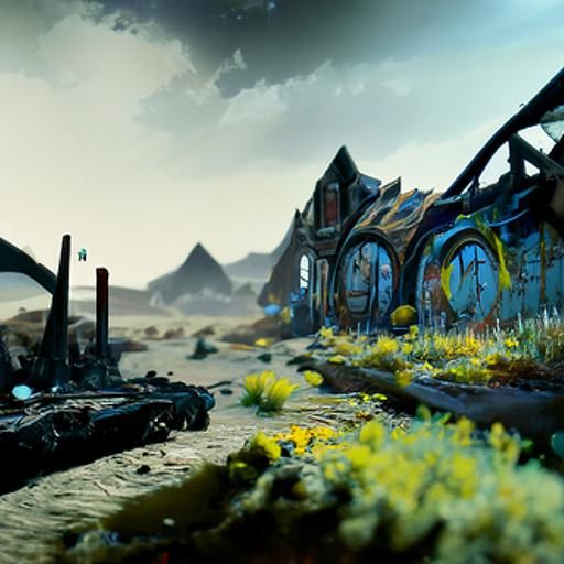 Desolate Wasteland: Detailed Matte Painting