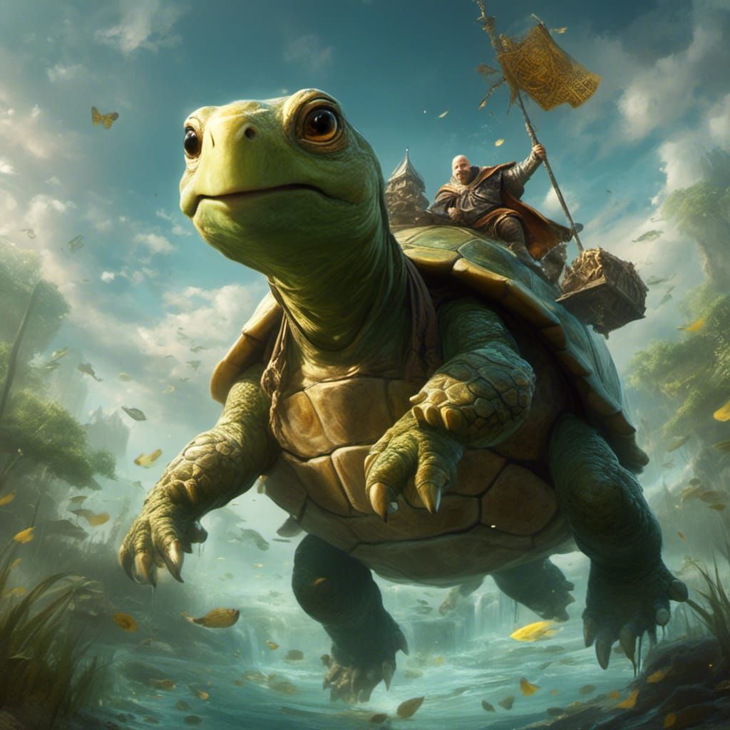 Tortle Monk Cleric with Spear in Divine Light