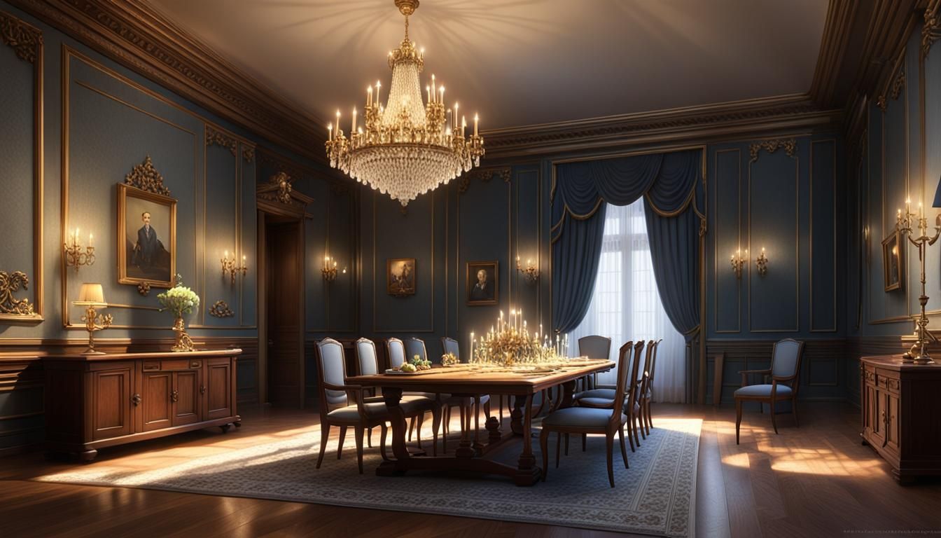 Cozy Castle Hall in Soft, Warm Light