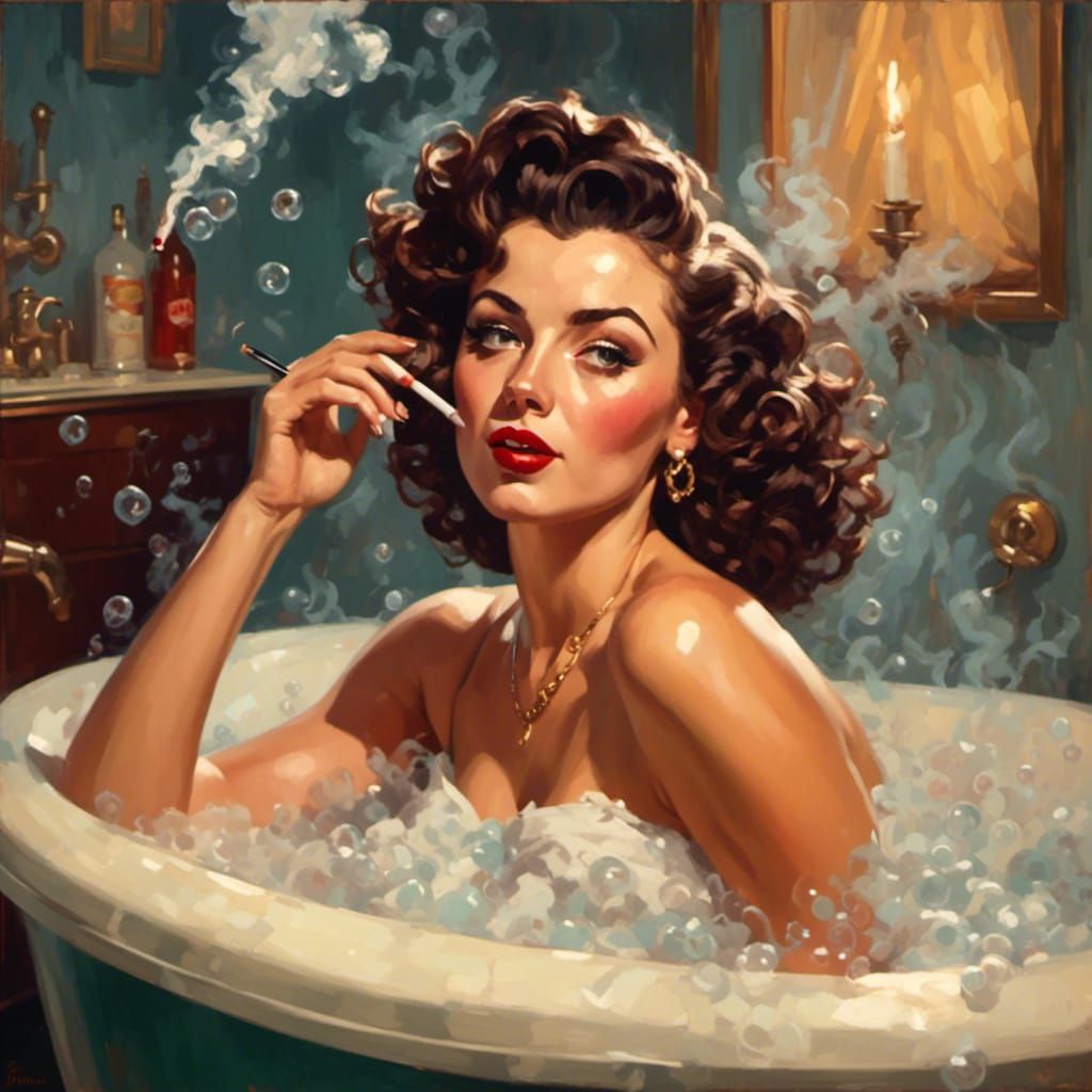 smoking in the bath