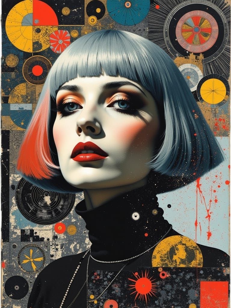 Goth Punk Portrait in Surrealist Style