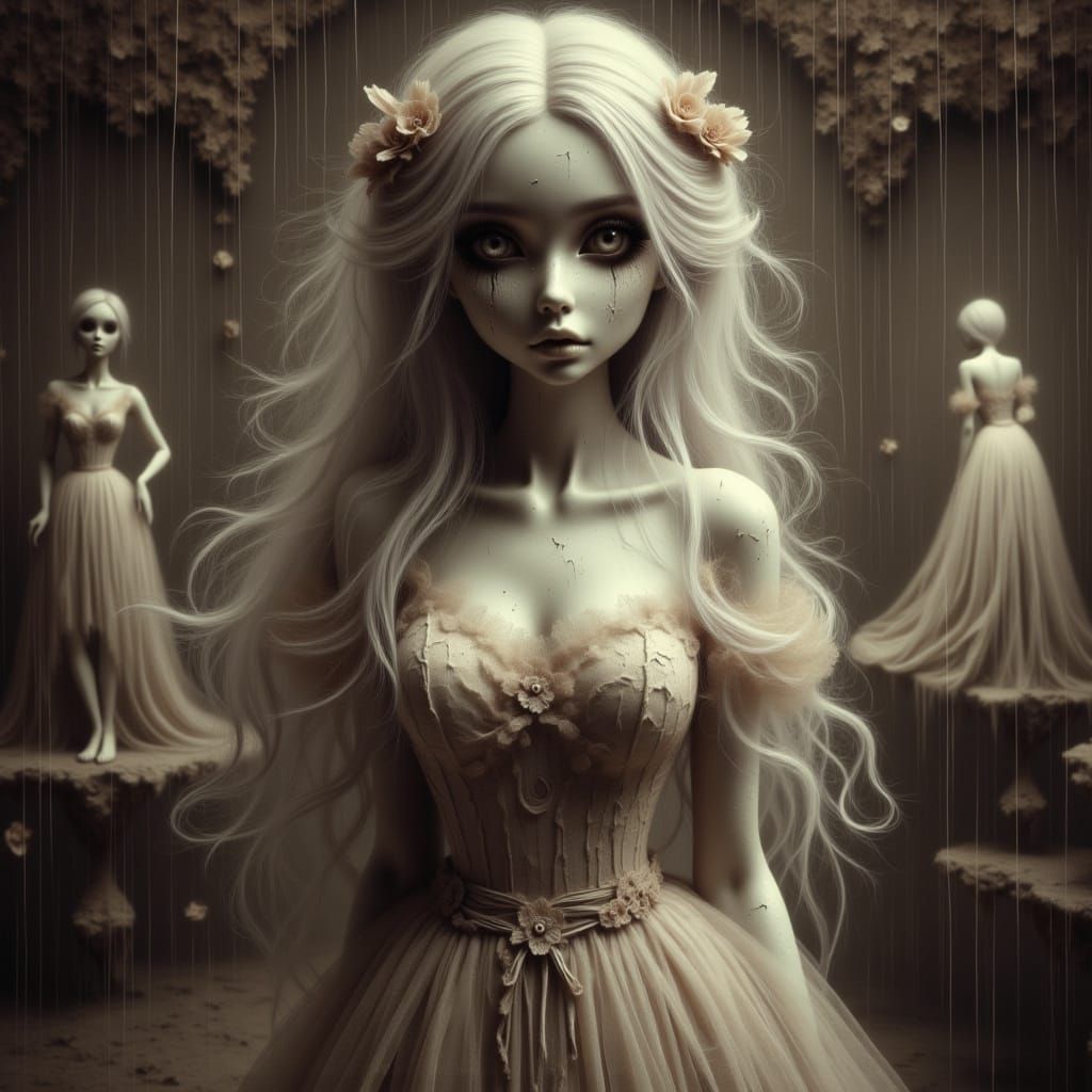 Ghostly Figure in Opulent Art Deco Ballroom