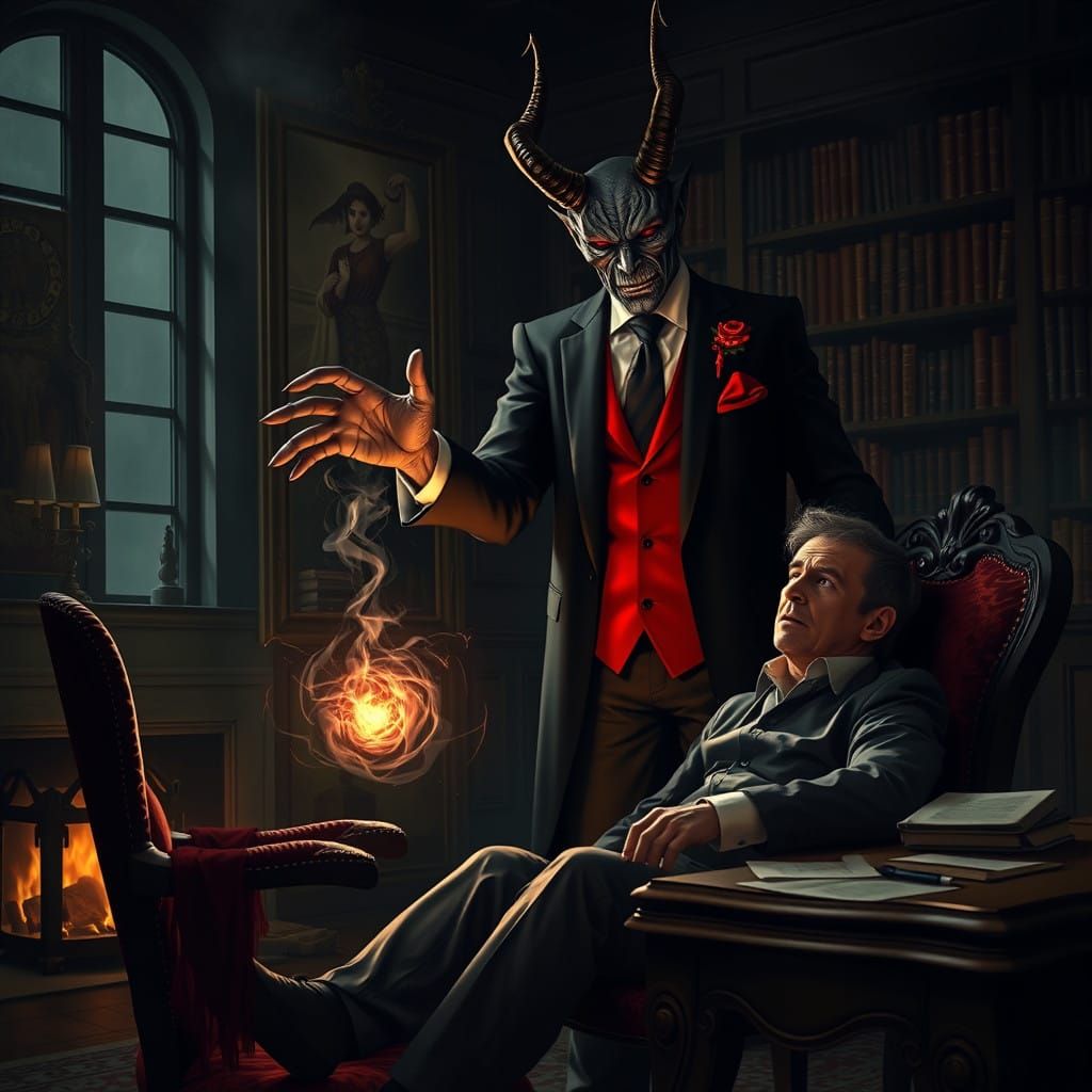 Demonic Encounter in Elegant Shadow