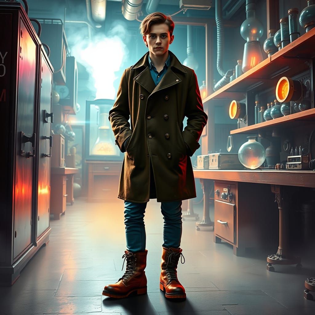 Ethereal Aura Surrounds Man Near Edison's Lab