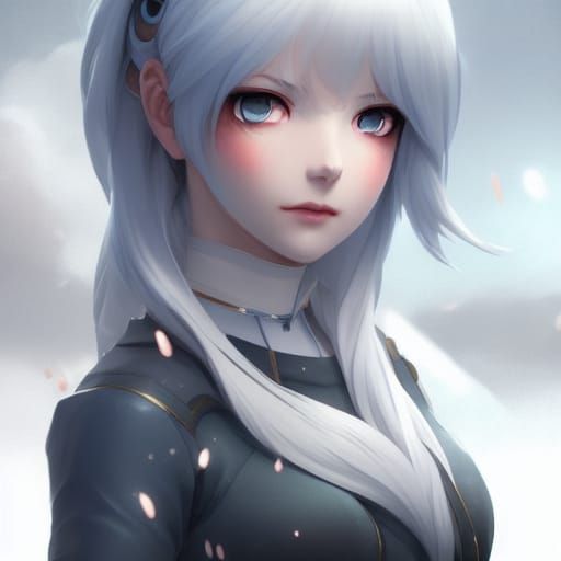 Weiss Schnee Anime Portrait in Artstation Style