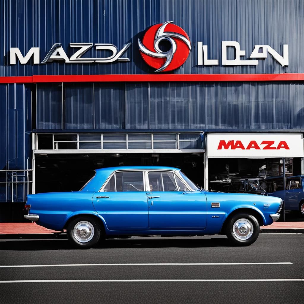 Vintage Blue Car: Toyota, Mazda, Holden, Valiant 1967
