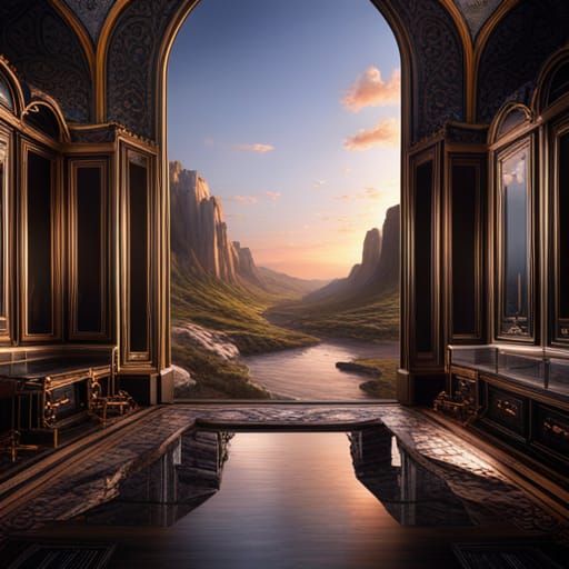 Intricate Reflections in Glass: Realistic Digital Painting