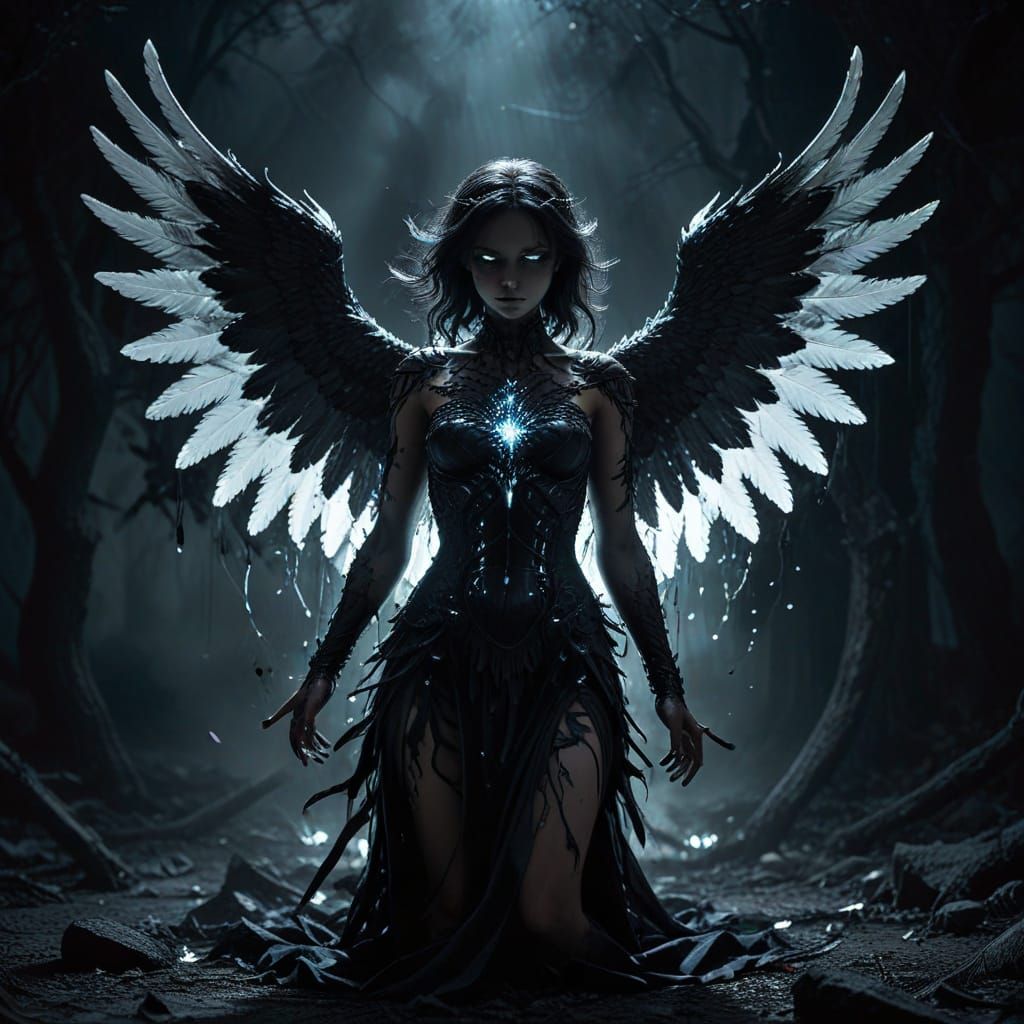 Luminescent Dark Fallen Angel